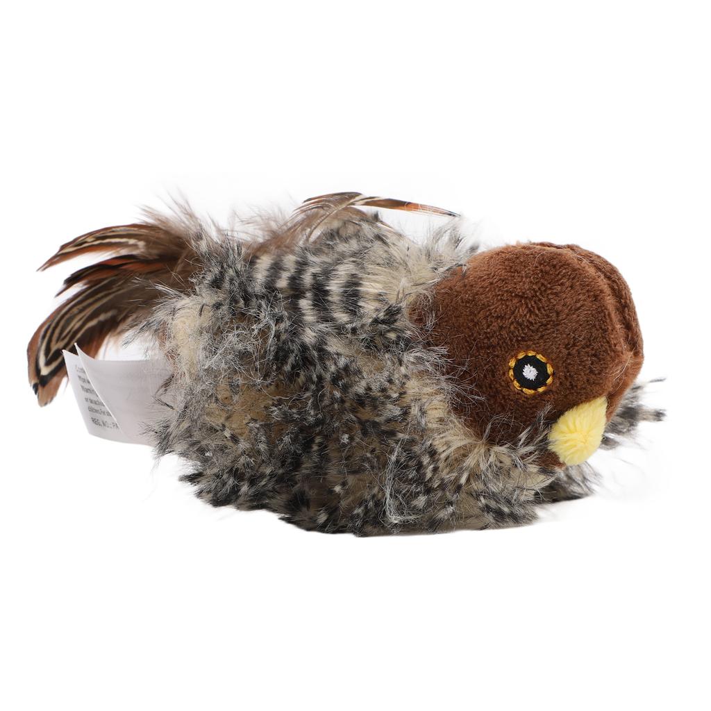 Vogel-Katzenspielzeug, Stress abbauen, simulierter zwitschernder Vogel, interaktives elektronisches Katzenspielzeug mit Feder