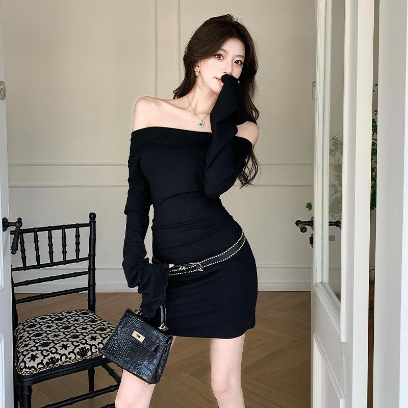 

Платье бодикон с открытыми плечами Весна/Лето 2025: Сексуальный, Зрелый Стиль One size