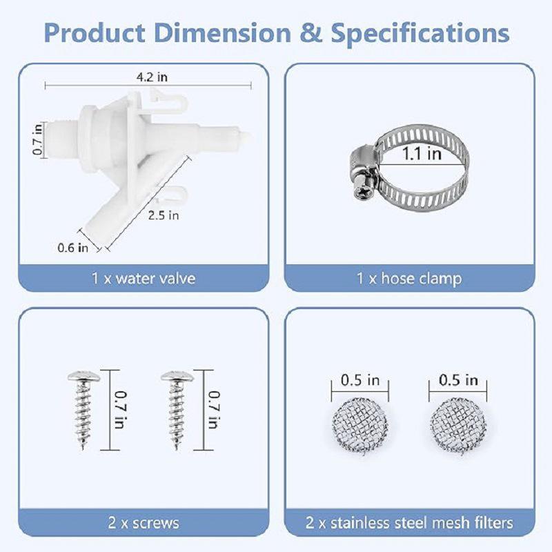 RV Toilet Water Valve Kit RV Toilet Valve Easy To Disassemble Stable Connection Anti Crack For 300 310 320 Series