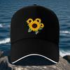 Sunflower Bouquet Baseball Cap Adjustable Polyester Black Hat White Piping Trim Outdoor Casual Unisex Cap