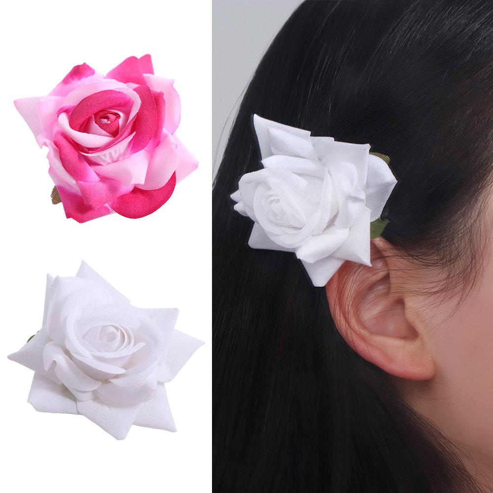 Bohemian Style Rose Flower Hairpin Cloth Girl Rose Hair Clip Sweet Flower Hair Clip Girls/Female