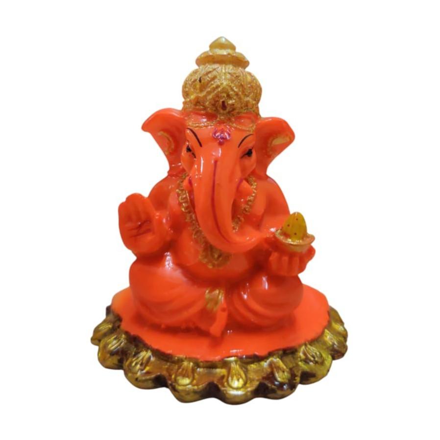 @ Lord Ganesha Idol In Orange Color Ideal For Car Dashboard 80Gm Zr-7030-60%Off