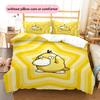 Psyduck Pattern Bedding Quilt Set  Home Decoration  Gift (1 * duvet cover + 2 * pillowcase  without core).xwn
