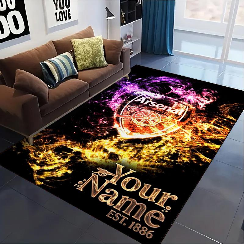 Name Custom FC Logo Arsenal Carpet Rug for Living Room Bedroom Home Sofa Decoration,Kids Play Non-slip Floor Mat