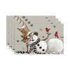 Festive Christmas Printed Linen Placemats - 4-Piece Set