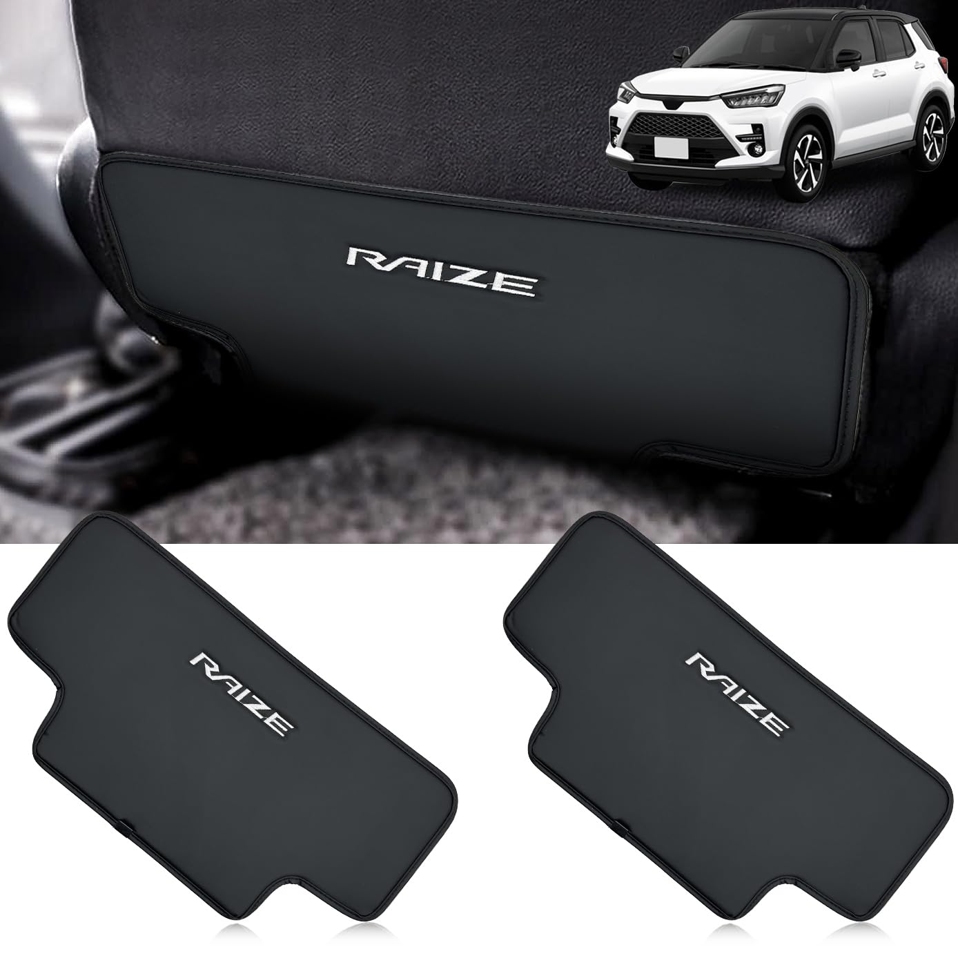 

HUDIY Kick Guards for the New RAIZE Seat Back Kick Rear Seat Stain and Kick Back Interior Custom Easy Seat Set of 2 A200/A210 Series, Mats,