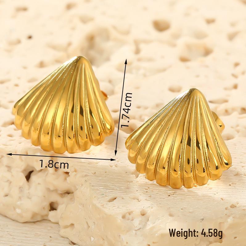 Stainless Steel Retro Stud Earrings for Women - Elegant High-End Design