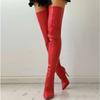 New Style Women's Boots High Heel 11cm Over Knee Boots Large Size 34-43 Back Zipper Personality Boots Zapatos Mujer