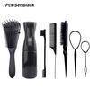 7Pcs/Set Edge Control Hair Brush Set Eyebrow Brush Water Sprayer Styling Set Hairdressing Tool Set