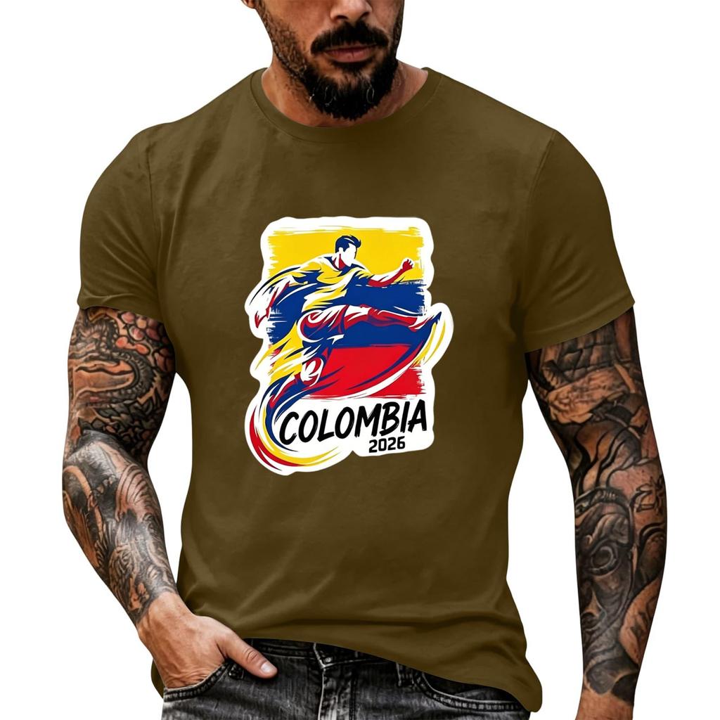 Men's Short Sleeve Graphic T Shirt Casual Crew Neck Cotton Tee Lightweight Comfortable Fit for Everyday Wear