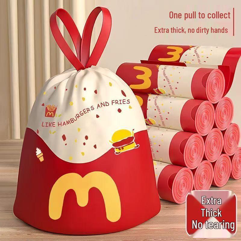 Shin-chan Extra Thick Drawstring Kitchen Trash Bags - Large, Durable, and Handheld