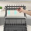 Spacious Double Deck Dish Drainer With Rustproof Finish And Firm Basel Dish Drying Rack For Safe Drying Of Tableware