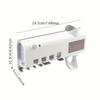 1pc/2pcs  Smart UV Toothbrush Sanitizer with Automatic Toothpaste Dispenser, Wall-Mounted UV Toothbrush Sterilizer