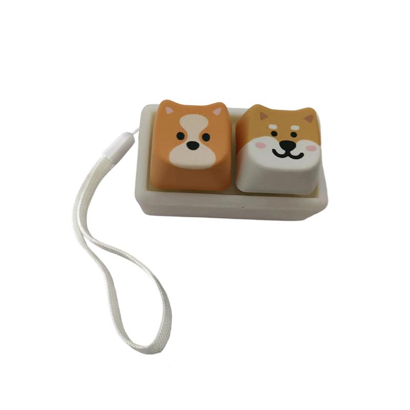 Schattige Dierlijke Keycap Sleutelhanger, Lichtgewicht Decoratie Voor Tassen En Sleutels, Niet-Afleidende Stressverlichter Voor Werk - Dierlijk Ontwerp