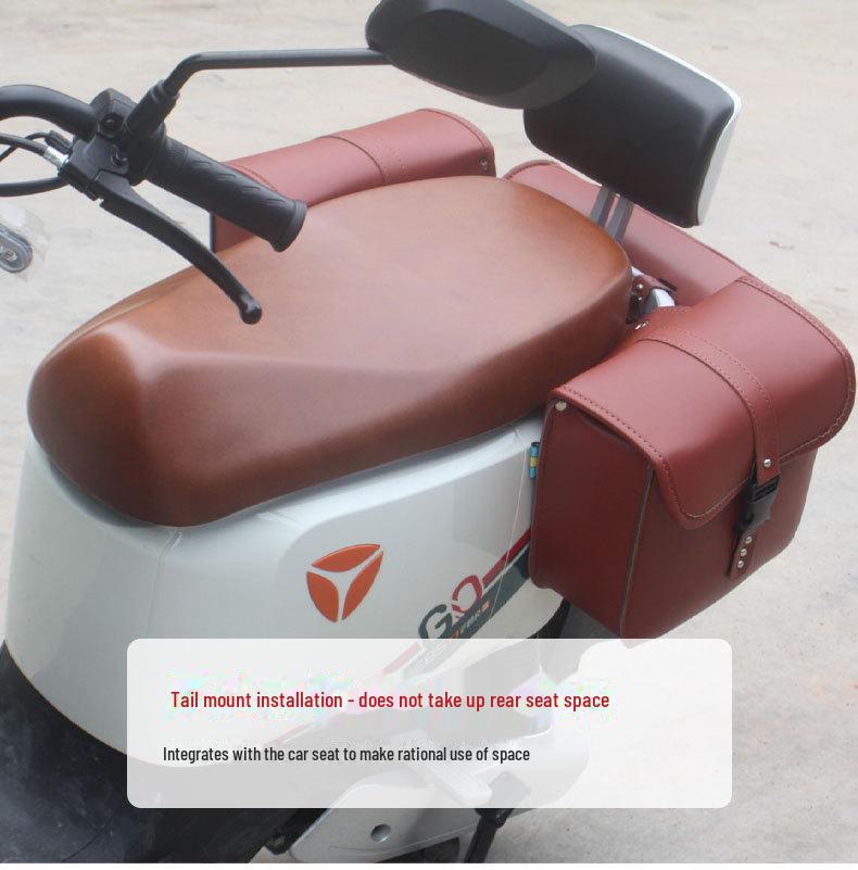 Chinchilla PU Leather Saddle Bag for Motorcycles, Scooters, and Bicycles