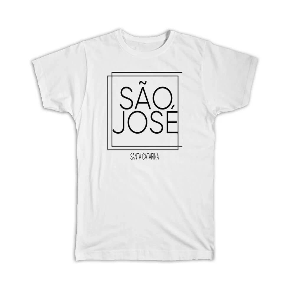 Gift T-Shirt : SAO JOSE Santa Catarina Square Modern Minimalist Font M