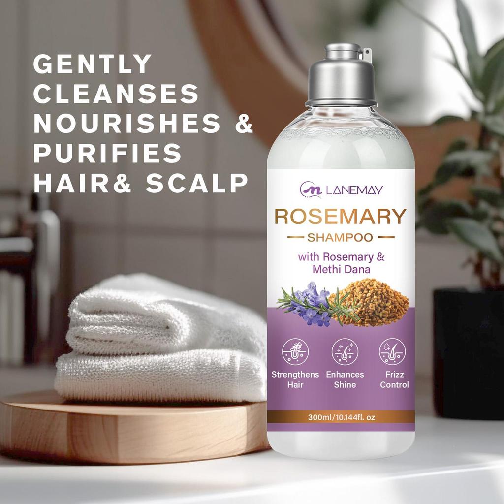 ROSEMARY SHAMPOO-Strengthens Hair-Enhances Shine-Nourishes Lock-Suitable for all Hair Types, 300ml
