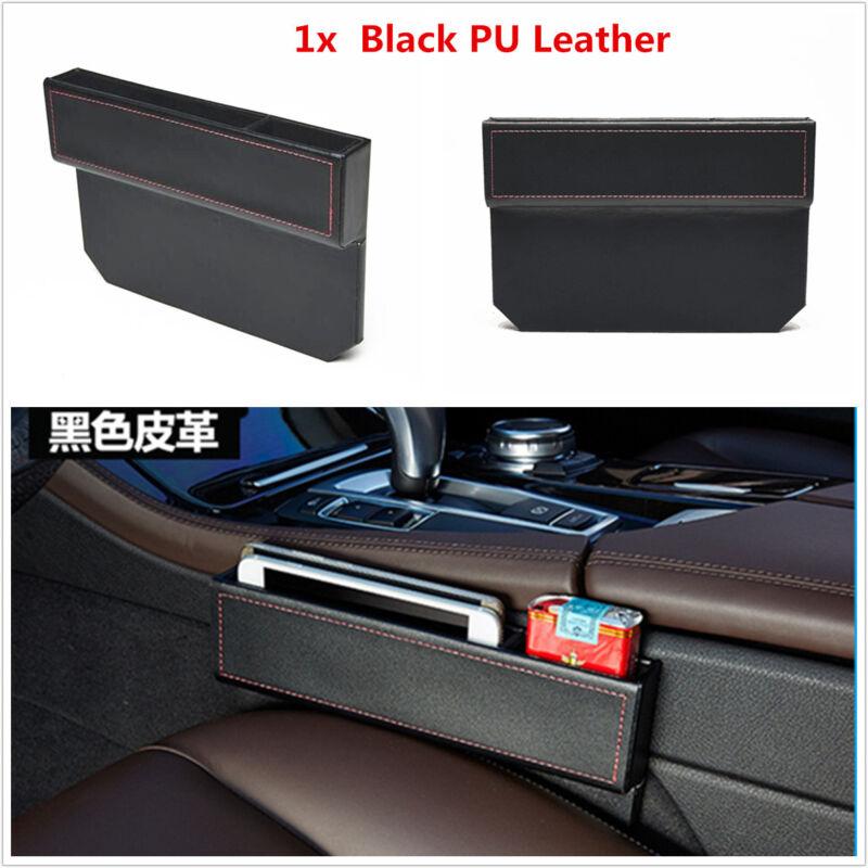 1Pcs PU Leather Catch Box Car Seat Gap Filler Pocket Storage Organizer Black