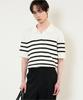 Tienjiti Stripe Cable Knit Top (Ivory) Tnsw5E203Iv