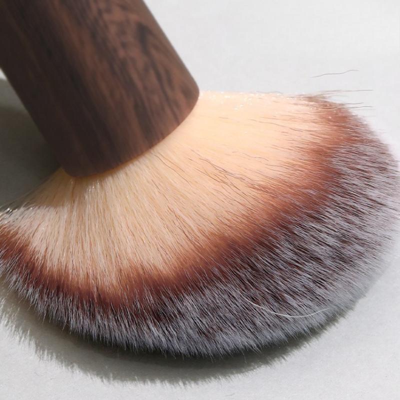 1pc Premium Walnut Wood Nail Brush with Ergonomic Handle - Gentle Dust & Clutter Removal Makeup Brush for Nails, Manicure Tools