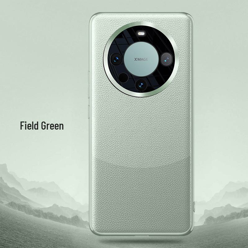 

Защитный кожаный чехол для Huawei Mate60 Pro с подушкой безопасности для защиты от падений, контрастными цветными линзами и стильным дизайном. Mate60 Pro