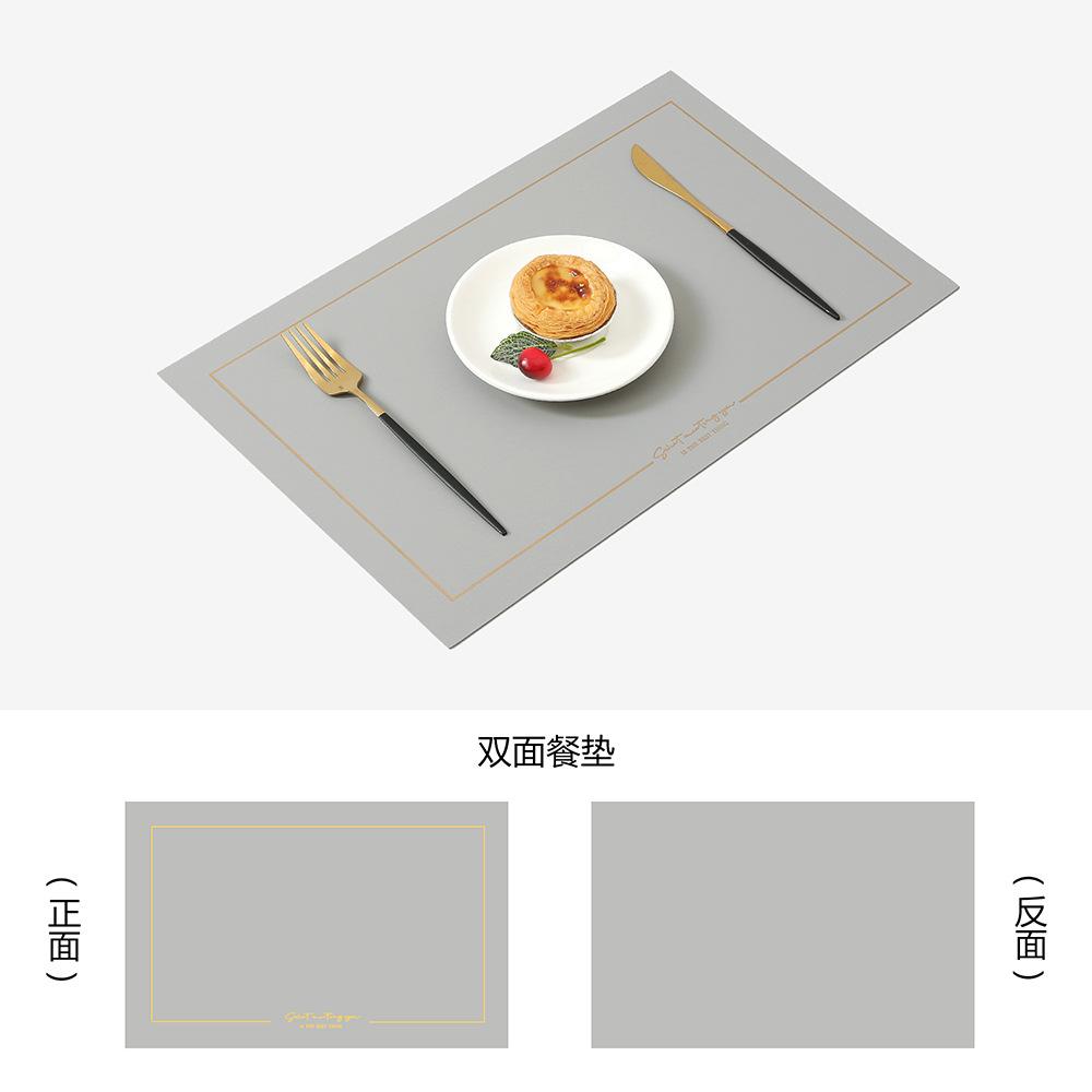 

Set of 2/4/6 Placemat Leather Rectangle Table Mat for Dining Tables Wipeable Leaf Hollow Insulation PU placemats Home Modern (Grey,1PCS&Rectangular) сірий
