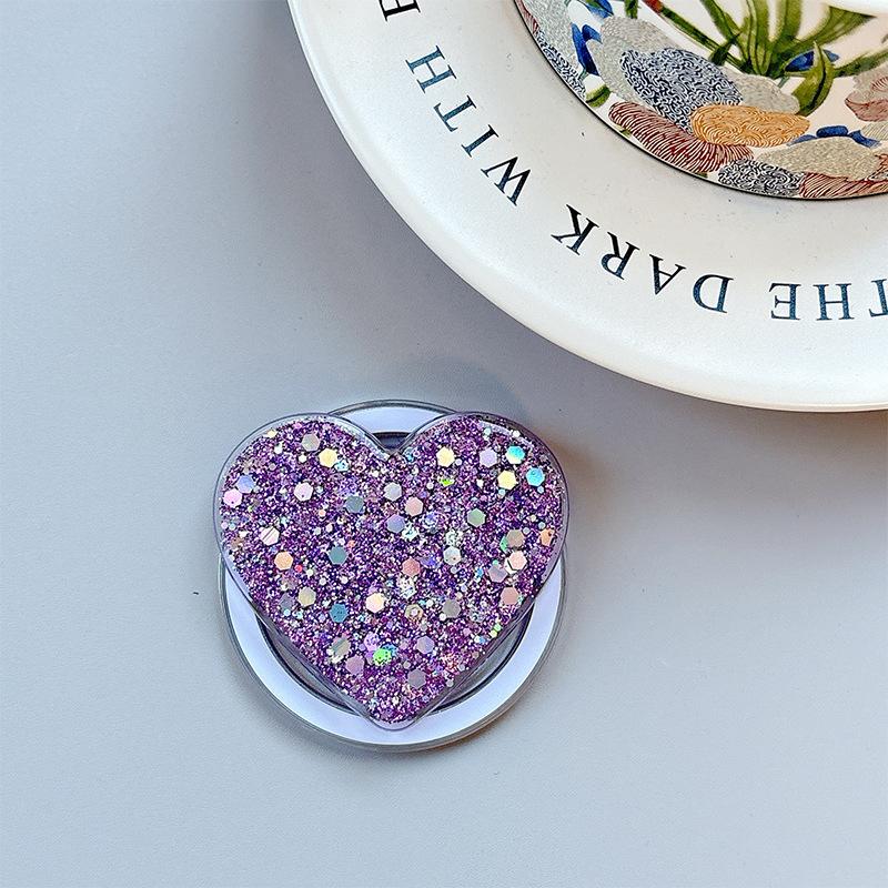 Sequin Glitter Love Magnetic Paste Mobile Phone Airbag Bracket Heart Ring Niche Girl Decoration