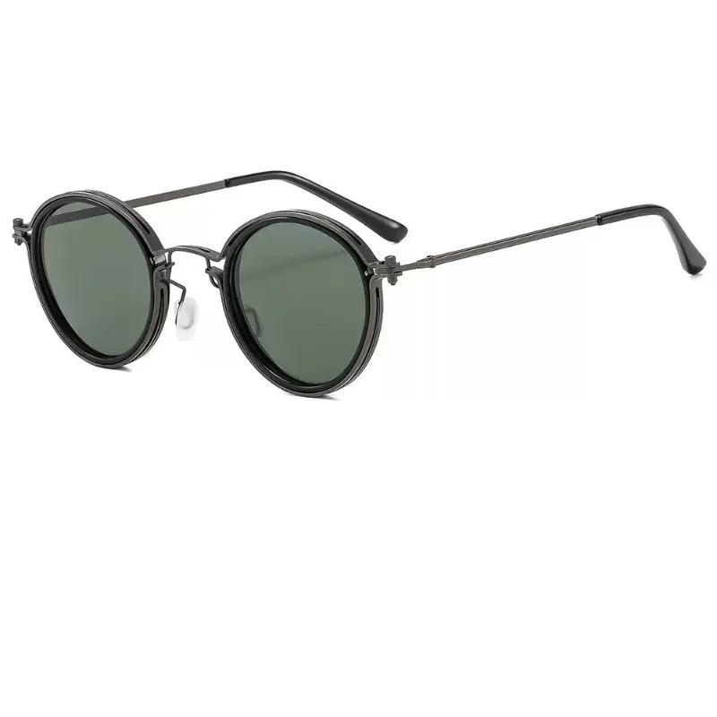 Round Metal Punk Sunglasses UV400 Protection Unisex Retro Classic High End Travel Driving Glasses Stylish Durable