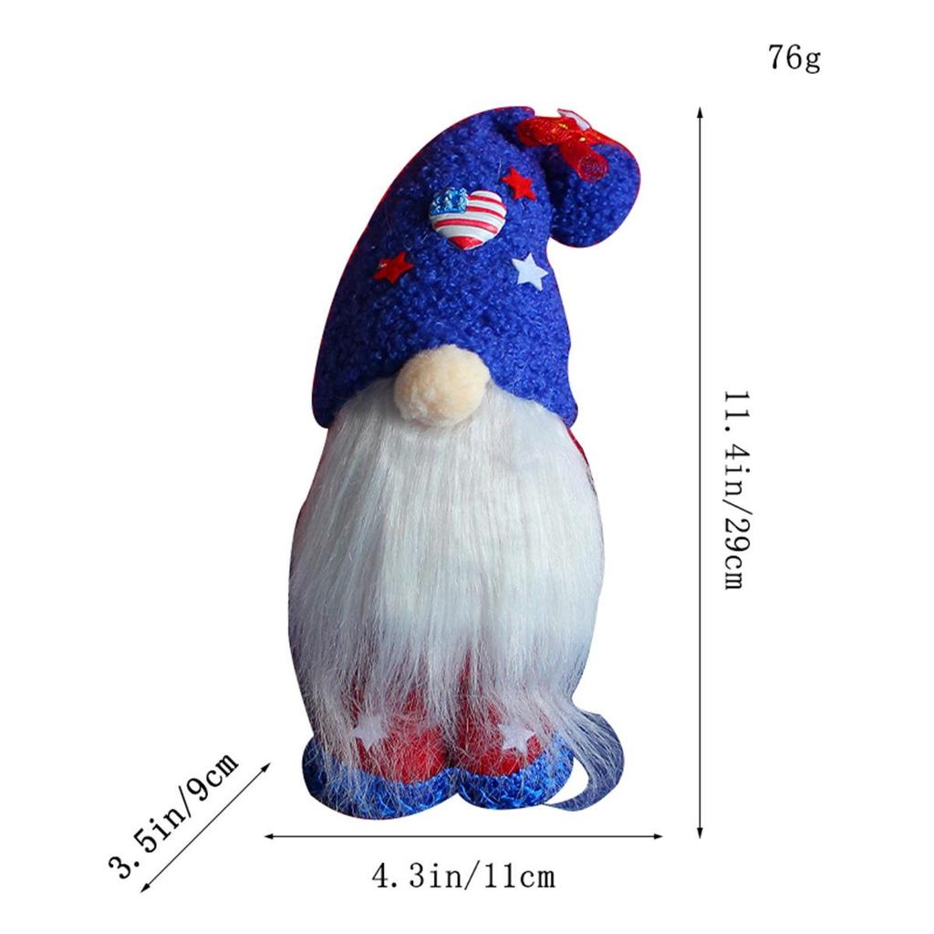 Patriotic Flag Dwarf Doll: Striped Faceless Ornament for Independence Day