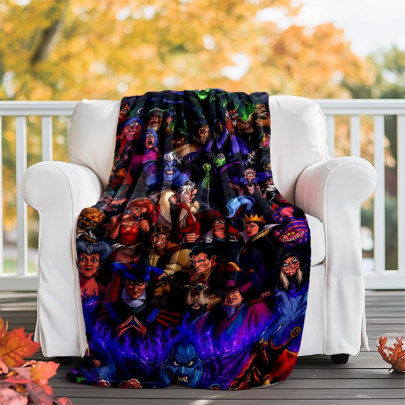 1pc Villains1 Theme Blanket - Digital Print, Polyester, Cozy for All Seasons, Perfect for Outdoor, and Travel