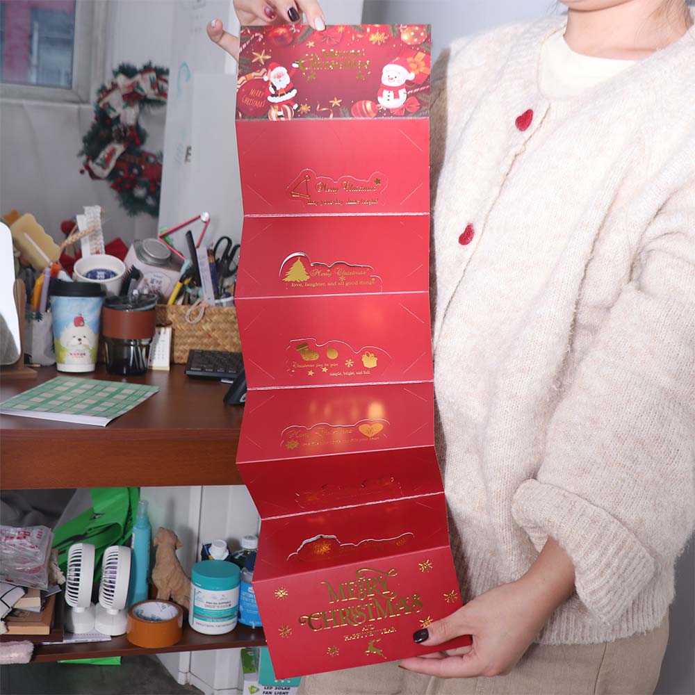 2 Set Red Folding Banknote Card Santa Claus Merry Christmas Decorations Kids