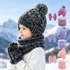 Colorful Kids Hat Scarf Gloves Set Thickened Gloves Warm Pullover Hat  For Children