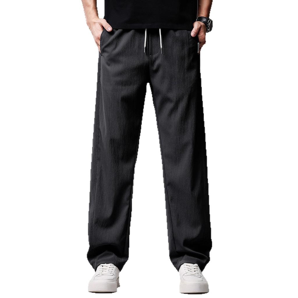 High-end American simple retro solid color men's casual pants autumn new outdoor trendy brand scimitar wide-leg pants