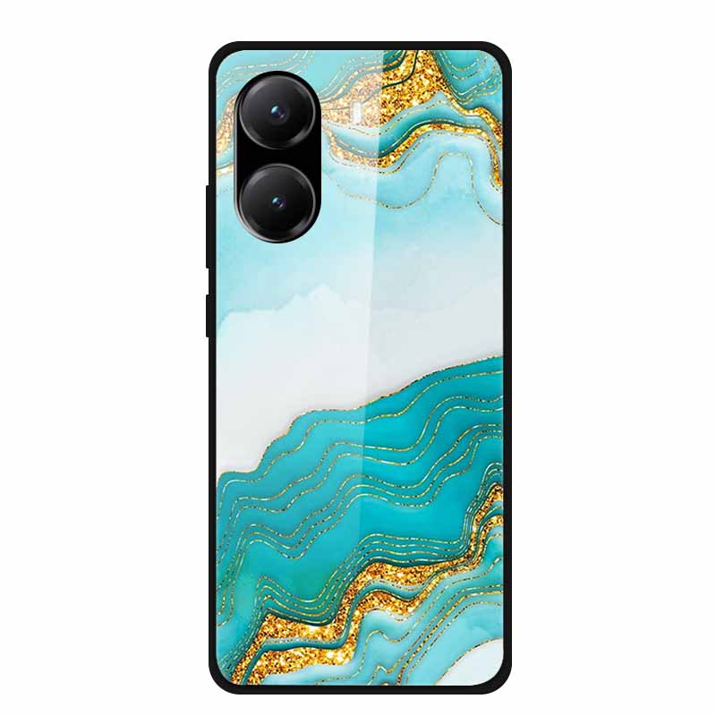 Tempered Glass Case For Poco X7 Pro Back Cover PC Hard Shockproof Cases for Xiaomi PocoX7 Pro Funda Marble Texture Fashion Coque