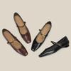 Q213-2 Super Soft Doudou Shoes Small Leather Shoes One Pedal Mary Jane Low Heel Wide Age Comfortable Women's Shoes Autumn Casual Shoes