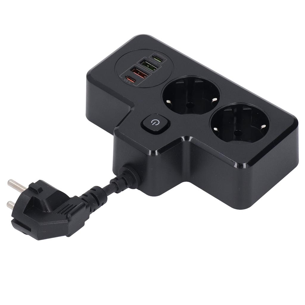 Flat Outlet Extender USB C 2 Prong Short Extension Cord Power Strip Desk Charger 3250W QC3.0 PD20W D