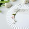 Flowers Strap Keychain Pendant Car Keyring Hanging Ornament Tulip Phone-Charms for Handbag Purses Bag Wallet-Decorations