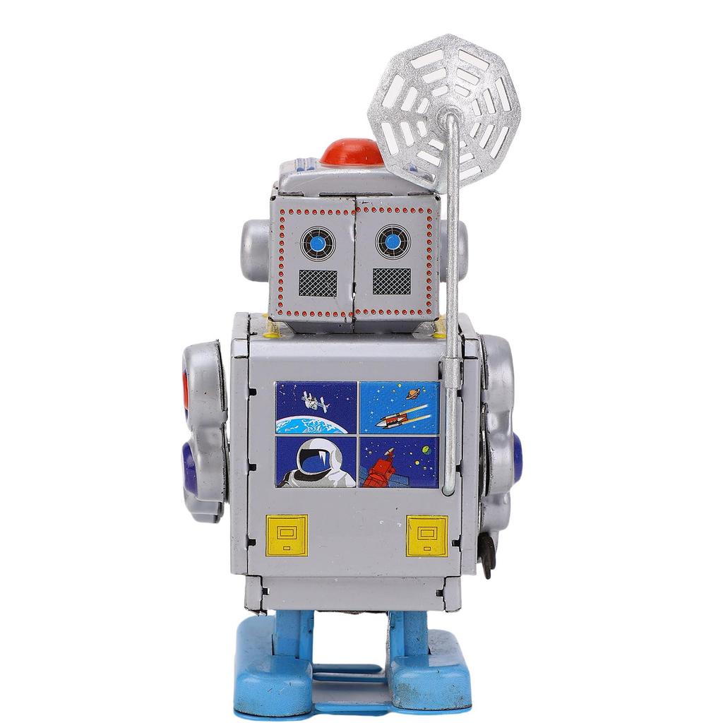 Wind Up Vintage Robot Retro Clockwork Collectible Tin Robot Toy for Decoration Collection Photography Prop