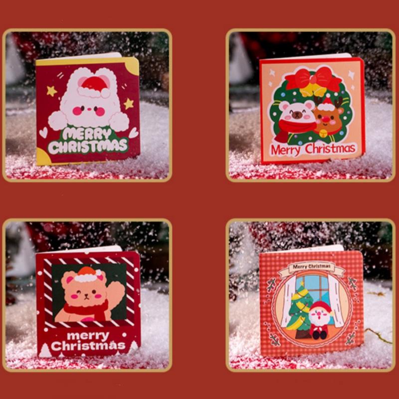 5pcsChristmas Mixed Greeting Cards Holiday Party Santa Claus Christmas Tree Thank You Cards Bakery Flower Shop Blessing Small Ca