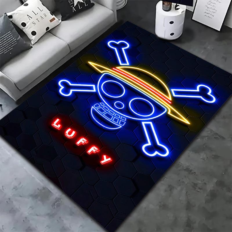 Tapis Tapis Tapis Pirates du Chapeau de Paille One Piece Pour Salon Chambre Maison Décoration de Canapé, Tapis de Sol Antidérapant pour Jouer aux Enfants