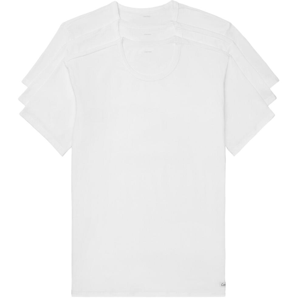Calvin Klein Solid Color Crew Neck Short Sleeve T-Shirt 3-Pack Men tops White NB2798-100 S