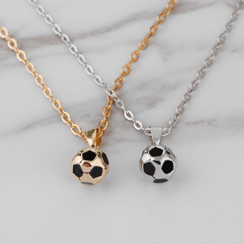 Football Necklace Men's Titanium Steel Non Fading Creative Sports Style European And American Stainless Steel Jewelry Pendant