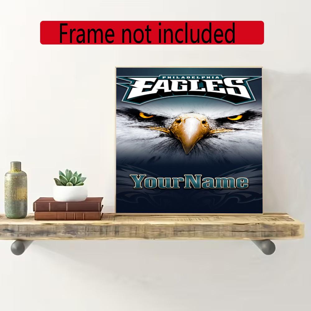 Philadelphia Eagles Customize Your Name Diamond Painting Round Diamond Diy Frameless Holiday Artwork Suitable For Home Office Wall Decoration