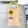 Pink Plaid Fabric Tissue Box Portable Hanging Tissue Case Living Room Container Home Car Towel Napkin Papers Bag Home Decoration