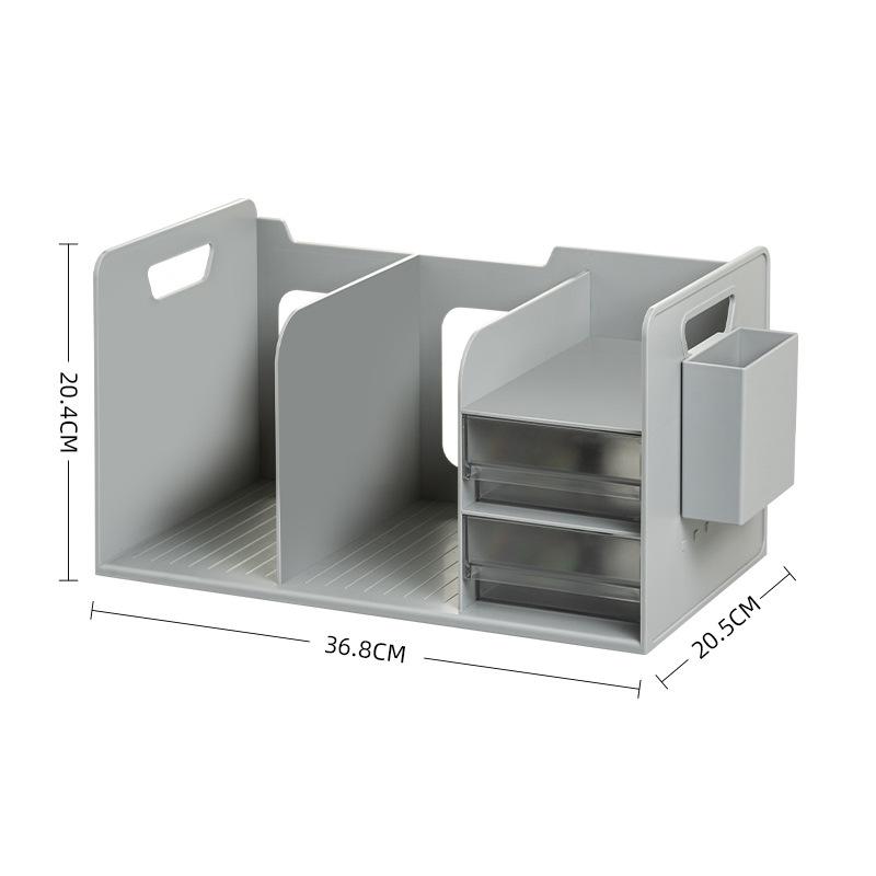 Drawer Book Stand Storage Rack, Student Bookshelf Desktop Storage Panel Storage Box