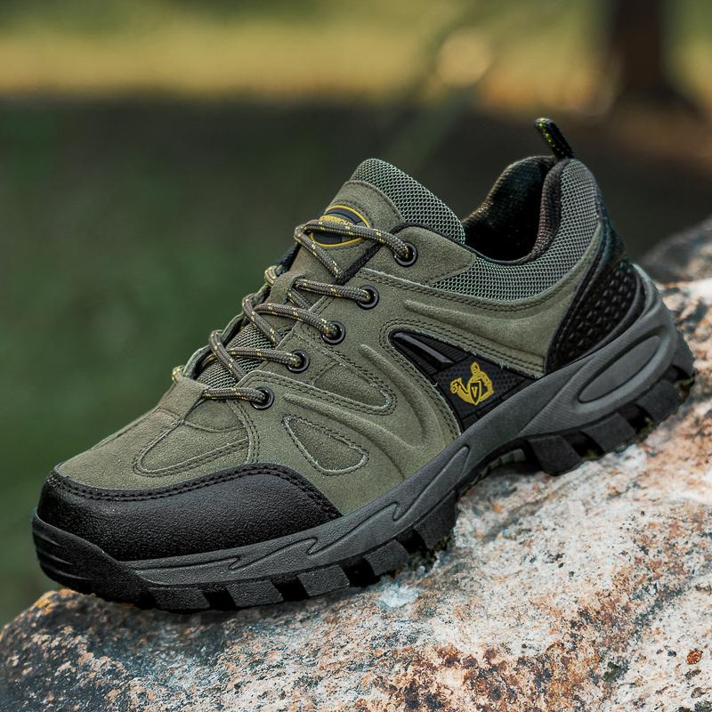 Men's Hiking Shoes Non-slip Comfy Mountain Climbing Shoes Waterproof Wear-resistant Lightweight Outdoor Sporty Classics Sneakers