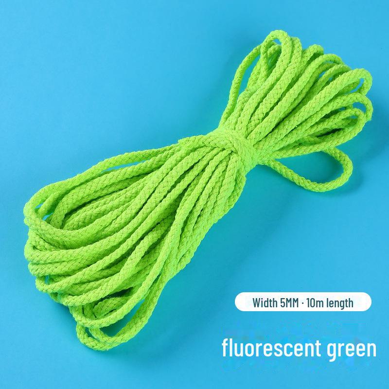 

Цветная хлопковая веревка толщиной 5 мм - 10 метров, сотканная вручную, из восьми прядей, для поделок, сумок с завязками и веревок для шляп