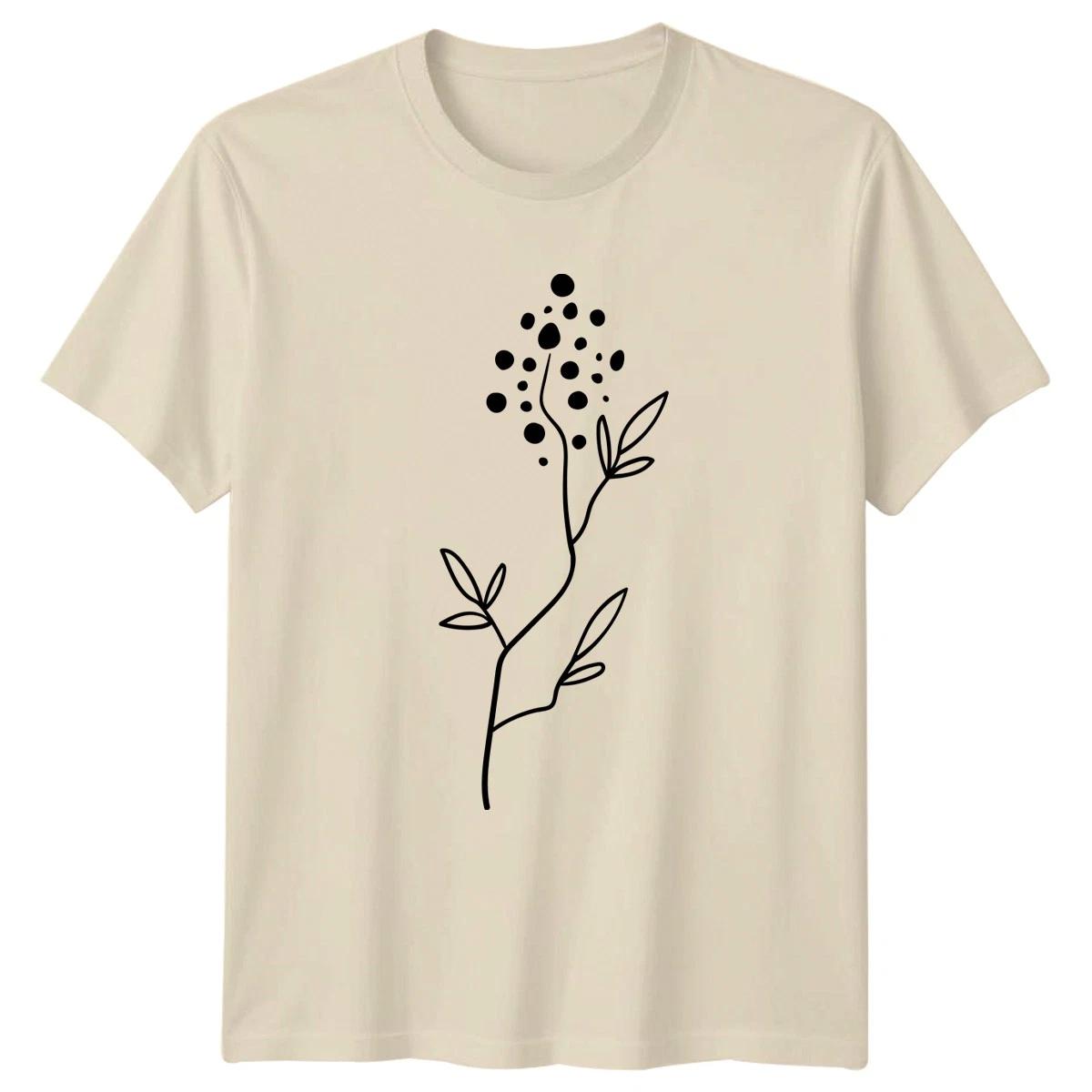 Botanical Branch Berries Line Art T-Shirt Minimalist Art Botanical Birthday XXXXL