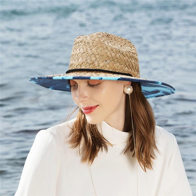 Women Lifeguard Straw Hat Weave Lady 