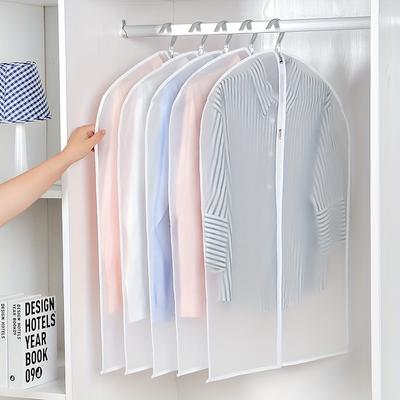 5pcs Transparent Thickened Garment Protection Bags Home Wardrobe Clothes Storage and Protective Bags Suit and Coat Hanging Bags